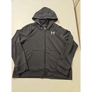 Under Armour Hoodie Y XL Black Full Zip Long Sleeve Hoodie Thin Jacket (A1197)